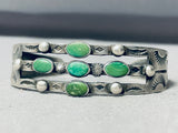 Early Century Vintage Native American Navajo Cerrillos Turquoise Sterling Silver Bracelet-Nativo Arts