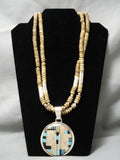 Native American Important Santo Domingo Dan Coriz Sterling Silver Turquoise Necklace-Nativo Arts