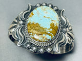 Opulent Native American Navajo #8 Turquoise Hand Repoussed Sterling Silver Bracelet-Nativo Arts
