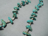 Native American Striking Vintage Santo Domingo Royston Turquoise Heishi Sterling Silver Necklace-Nativo Arts