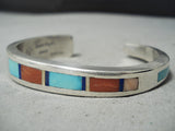 Jimmie King Jr Important Vintage Native American Navajo Turquoise Sterling Silver Bracelet-Nativo Arts