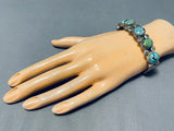 Intense Spiderweb Turquoise Vintage Native American Navajo Sterling Silver Bracelet-Nativo Arts
