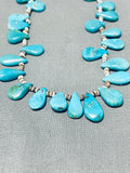 Native American Brilliant Vintage Santo Domingo Turquoise Teardrop Heishi Silver Beads Necklace-Nativo Arts