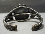 One Of Best Vintage Native American Navajo Sterling Silver Coil Carico Lake Turquoise Bracelet-Nativo Arts