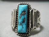 Stunning Robertson Tsosie Turquoise Vintage Native American Navajo Sterling Silver Ring-Nativo Arts