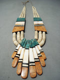 Gigantic Santo Domingo Turquoise Shell Native American Necklace-Nativo Arts