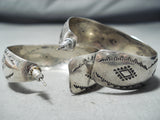 Exceptional Vintage Native American Navajo Sterling Silver Earrings Old-Nativo Arts