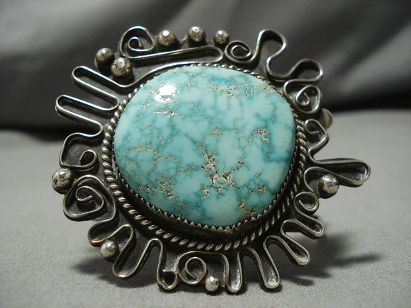 Opulent High Grade Carico Lake Turquoise Vintage Native American Navajo Sterling Silver Bracelet-Nativo Arts