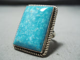 Awesome Vintage Navajo Native American Huge Kingman Sterling Silver Ring-Nativo Arts
