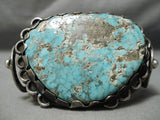 Best Vintage Native American Navajo Old Morenci Turquoise Sterling Silver Heavy Bracelet Old-Nativo Arts