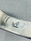 One Of The Best Vintage Native American Navajo Tigers Eye Sterling Silver Inlay Bracelet-Nativo Arts