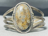 Grey Spotted Jasper Rare Vintage Native American Navajo Sterling Silver Bracelet-Nativo Arts