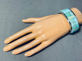 Authentic Tommy Jackson Native American Navajo Turquoise Sterling Silver Inlay Bracelet-Nativo Arts