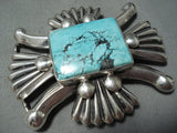 One Of The Best Vintage Native American Navajo Orville Tsinnie Turquoise Sterling Silver Buckle-Nativo Arts