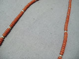Rare Authentic Native American Navajo 14k Gold Coral Necklace-Nativo Arts