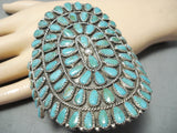 Incredible Signed Native American Navajo Turquoise Sterling Silver Bracelet-Nativo Arts