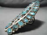 Amazing Native American Navajo Turquoise Cluster Sterling Silver Ring-Nativo Arts