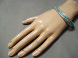 Important Rare Vintage Native American Zuni #8 Turquoise Sterling Silver Native Bracelet-Nativo Arts