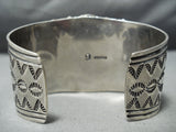 Huge Detailed Vintage Native American Navajo Amber Sterling Silver Coil Bracelet Cuff-Nativo Arts