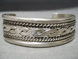 Superlative Vintage Apache Sterling Silver Bracelet Old Native American-Nativo Arts
