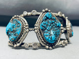 Piece Of History Vintage Native American Navajo Turquoise Sterling Silver Bracelet Old-Nativo Arts