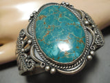 Museum Quality Vintage Native American Navajo Spiderweb Turquoise Sterling Silver Bracelet-Nativo Arts