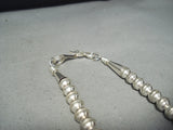 Kenny Ray Vintage Native American Navajo #8 Turquoise Sterling Silver Squash Blossom Necklace-Nativo Arts