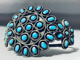 Eyes Of Turquoise Vintage Native American Zuni Sterling Silver Bracelet Cuff-Nativo Arts