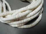 Native American Breathtaking Santo Domingo 10 Strand White Shell Cord Necklace-Nativo Arts