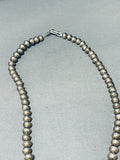 Early Vintage Native American Navajo Turquoise Coin Or Sterling Silver Necklace-Nativo Arts