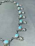 One Of The Most Unique Native American Navajo Button Sterling Silver Turquoise Necklace-Nativo Arts