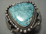 One Of The Best Vintage Native American Navajo Lone Mountain Turquoise Sterling Silver Bracelet-Nativo Arts