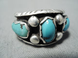 Wonderful Vintage Navajo Turquoise Sterling Silver Ring Native American Old-Nativo Arts