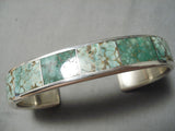Excellent Vintage Native American Zuni Cripple Creek Turquoise Sterling Silver Bracelet Old-Nativo Arts