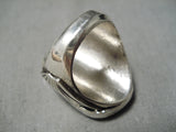 Magnificent Vintage Native American Navajo Old Kingman Turquoise Sterling Silver Ring-Nativo Arts
