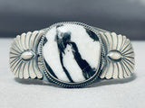 Signed Very Rare Vintage Native American Navajo Ze Bra Jasper Sterling Silver Bracelet-Nativo Arts