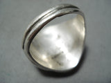 Exceptional Vintage Native American Navajo Royston Turquoise Sterling Silver Ring Old-Nativo Arts