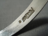 Important Vintage Native American Navajo Ray Tracey Sterling Silver Bracelet Cuff Old-Nativo Arts