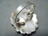 Marvelous Vintage Native American Navajo Old Kingman Turquoise Cluster Sterling Silver Ring-Nativo Arts
