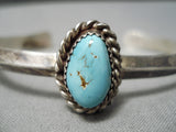 Fabulous Vintage Native American Navajo Domed Turquoise Sterling Silver Bracelet Old-Nativo Arts