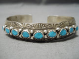 Detailed!! Vintage Navajo Turquoise Sterling Silver Native American Bracelet-Nativo Arts