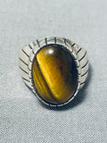 Fantastic Native American Navajo Tigers Eye Sterling Silver Ring-Nativo Arts