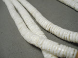 One Most Unusual Vintage Santo Domingo White Shell Native American Necklace Old-Nativo Arts