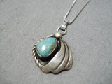 Beautiful Vintage Native American Navajo Royston Turquoise Sterling Silver Necklace Old-Nativo Arts