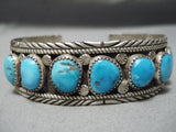 Incredible Vintage Native American Navajo Carico Lake Turquoise Sterling Silver Bracelet Old-Nativo Arts