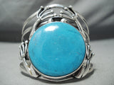 Giant Toad Vintage Native American Navajo Turquoise Sterling Silver Bracelet Cuff-Nativo Arts