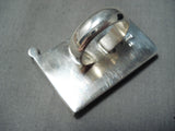 Huge American Flag Native American Navajo Coral Sterling Silver Lapis Ring Huge-Nativo Arts