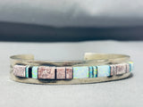 Gorgeous Vintage Native American Navajo Wildhorse Turquoise And Opal Sterling Silver Bracelet-Nativo Arts