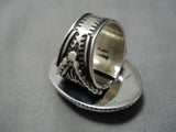 Breathtaking Vintage Navajo Domed Lapis Sterling Silver Native American Ring-Nativo Arts