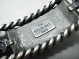 For Large Wrist Vintage Native American Navajo Royston Turquoise Sterling Silver Bracelet-Nativo Arts